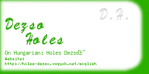 dezso holes business card